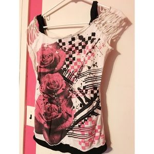 White tank top with flowers